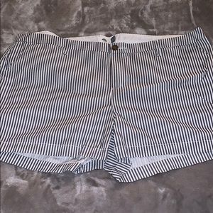 Navy blue striped shorts